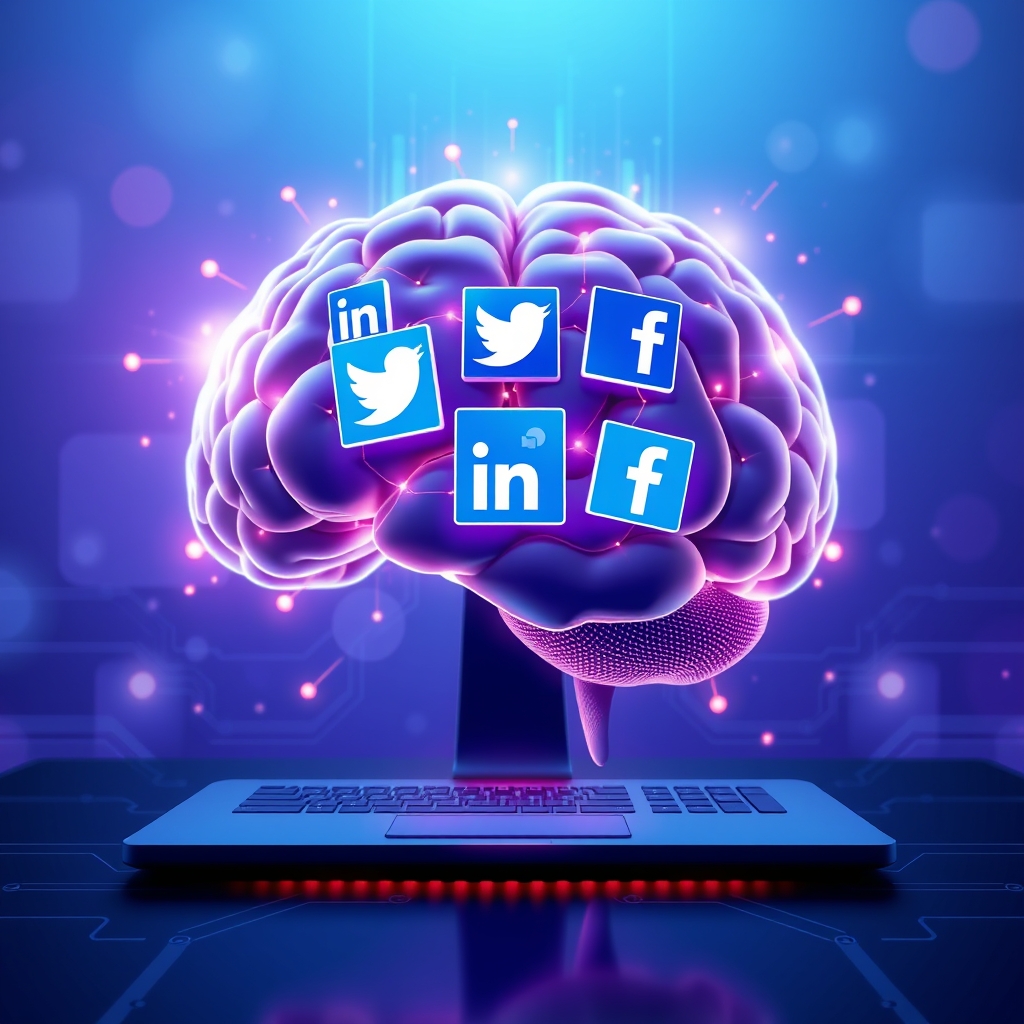 IA générant du contenu pour les réseaux sociaux
